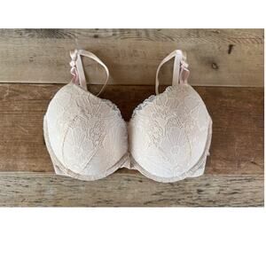 Victoria's Secret Marzipan Beige Lace 32DDD Sexy Tee Push Up Bra VS